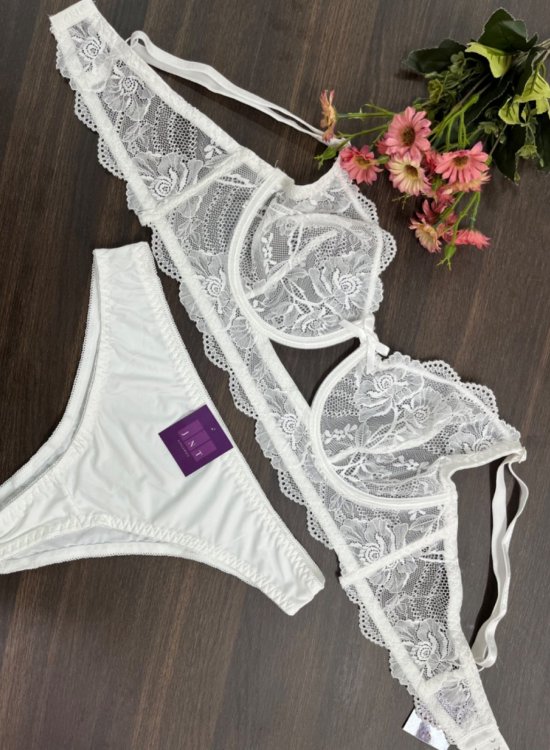 Conjunto Zara sem bojo branco