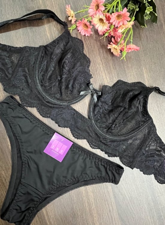 Conjunto Zara sem bojo preto 