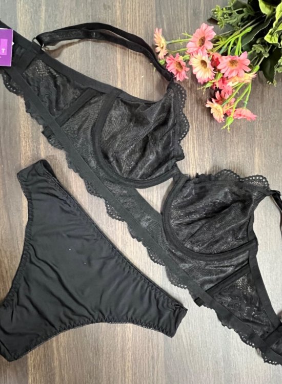 Conjunto Zara sem bojo preto 