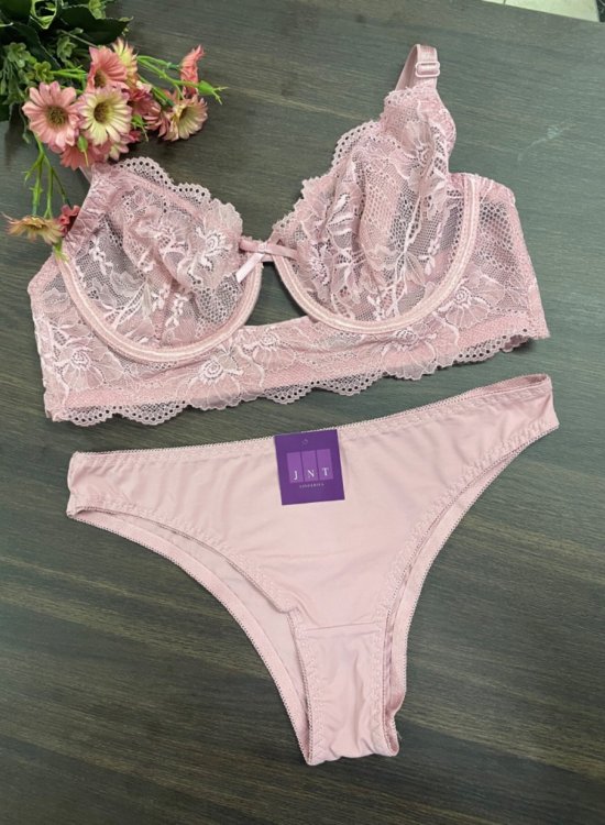 Conjunto Zara sem bojo Rosa