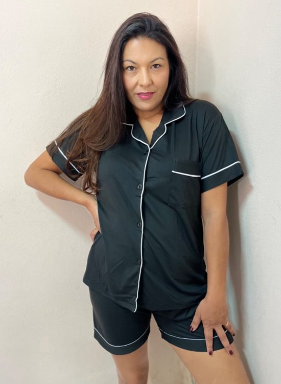 Pijama Feminino Americano Preto 