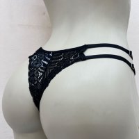 Calcinha string com 2 alças Preto