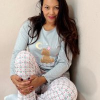    Pijama de inverno  Feminino  Cinza estampa urso